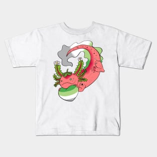 Aro Strawberry Axolotl Kids T-Shirt